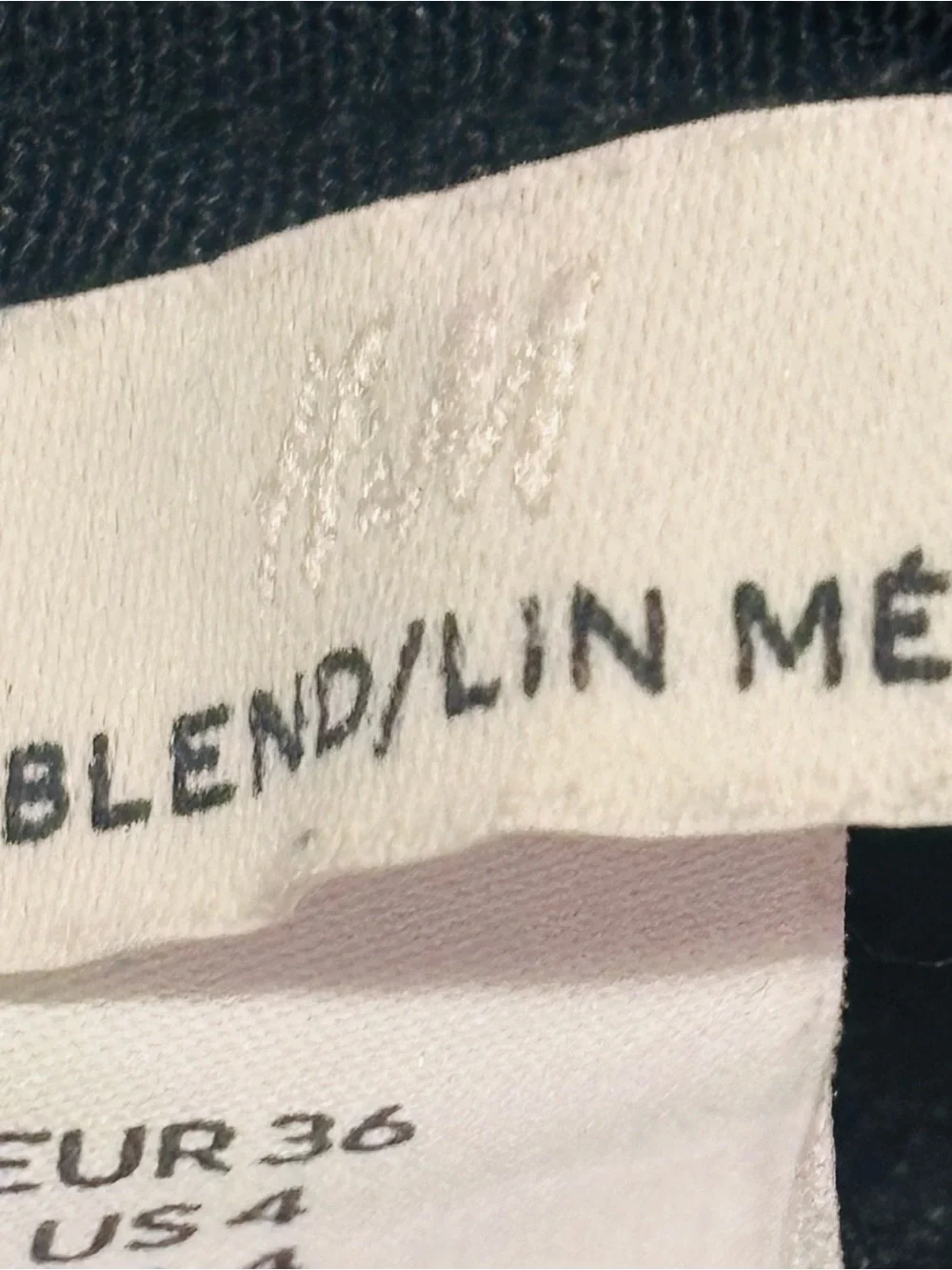 H& M LINEN-BLEND DRESS PANTS Black Wide-Leg Size 4